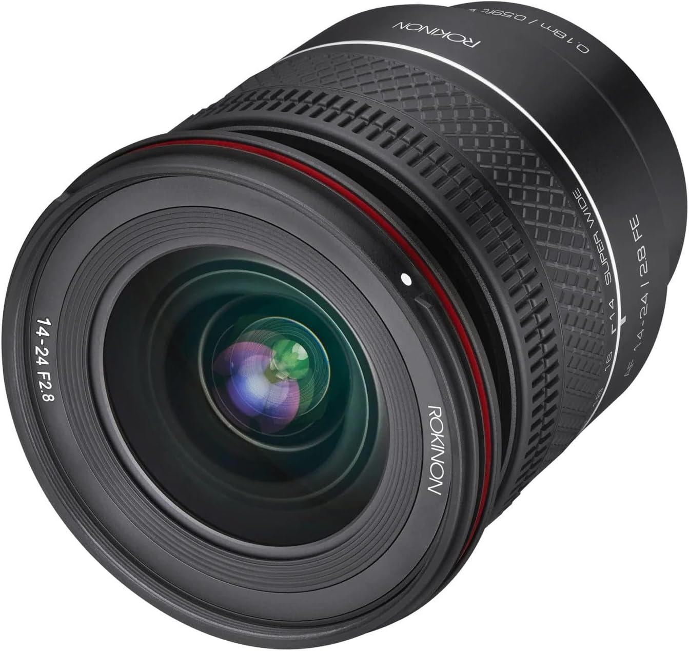 A ROkinon lens marketing shot against a white background.