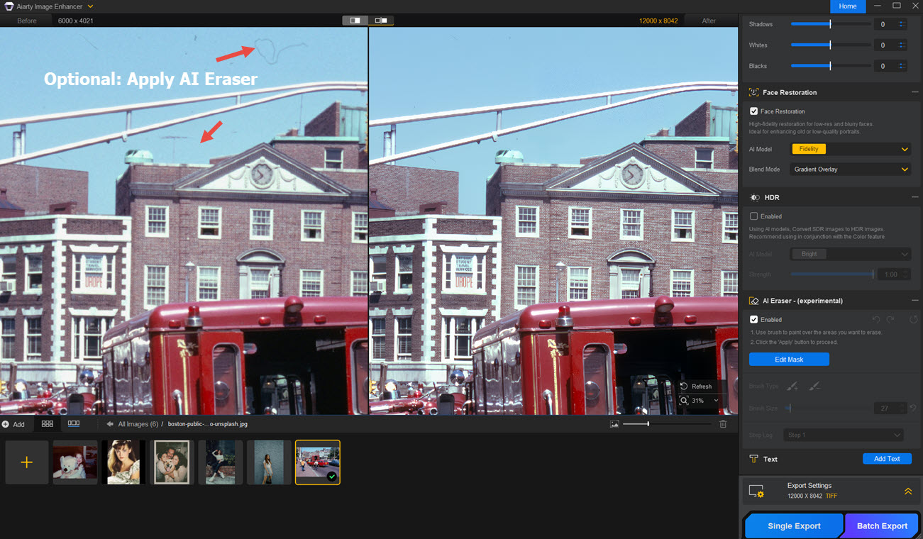 Photo of bus in ai enhancement tool