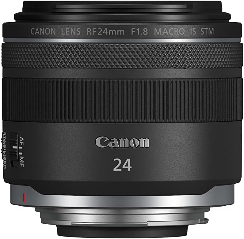 Stock image of the Canon RF24mm F1.8 Macro is STM Lens