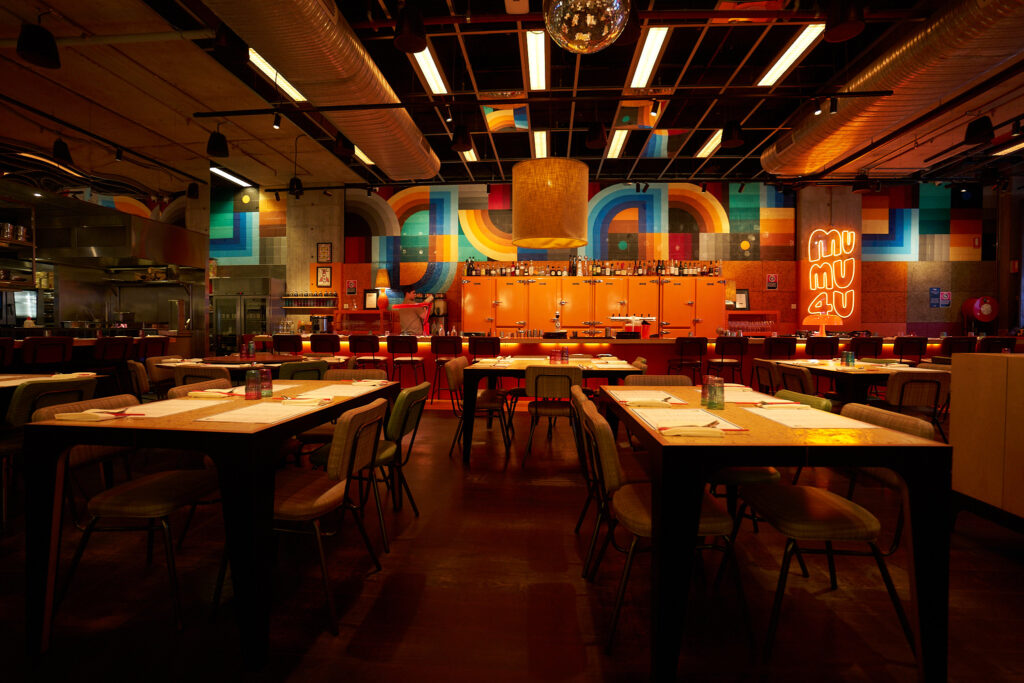 A wide angle shot of the interior of a restaurant in Sydeny, Australia.