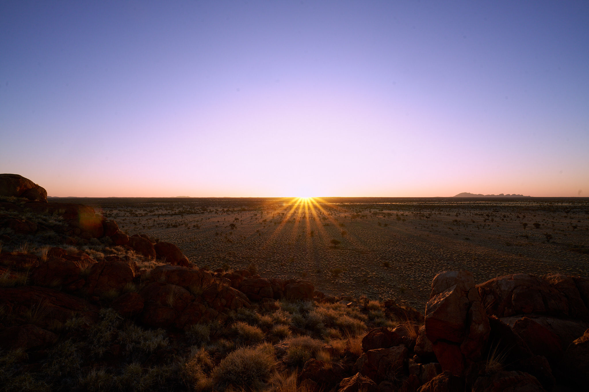 Sunset near Uluru, Australia.