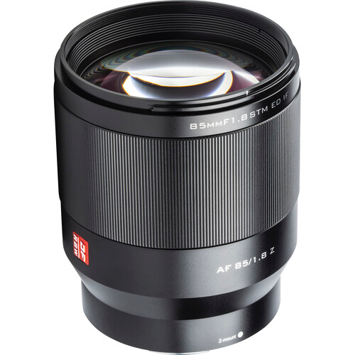 Portrait telephoto lens with bright f/1.8 aperture for Nikon Z-mount cameras with smooth bokeh